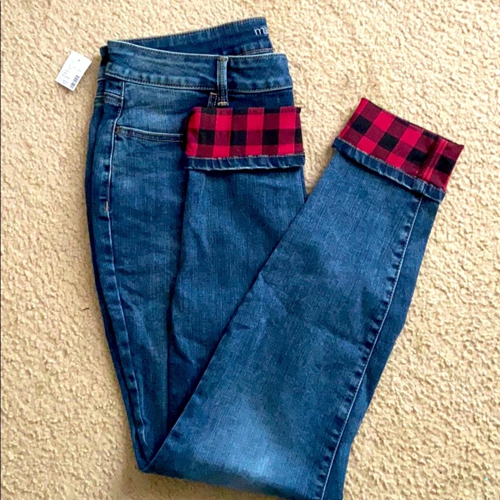 NWT Maurice’s Buffalo Plaid Jean Jeggings 2 Pairs